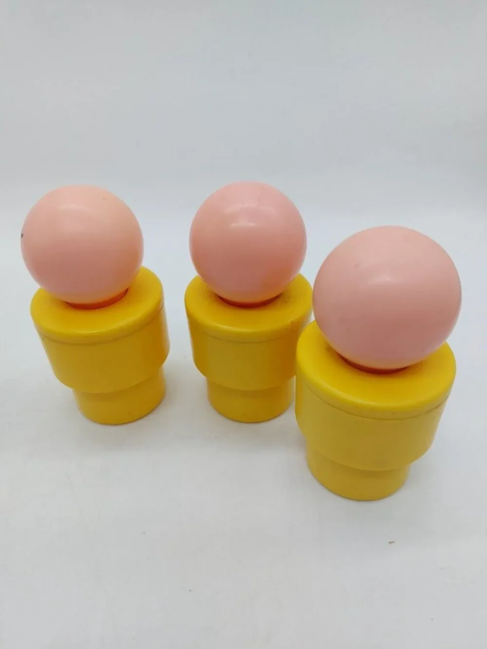 Fisher Price 1974 Person Jumbo Little People Yellow Figure Read Lot of 3